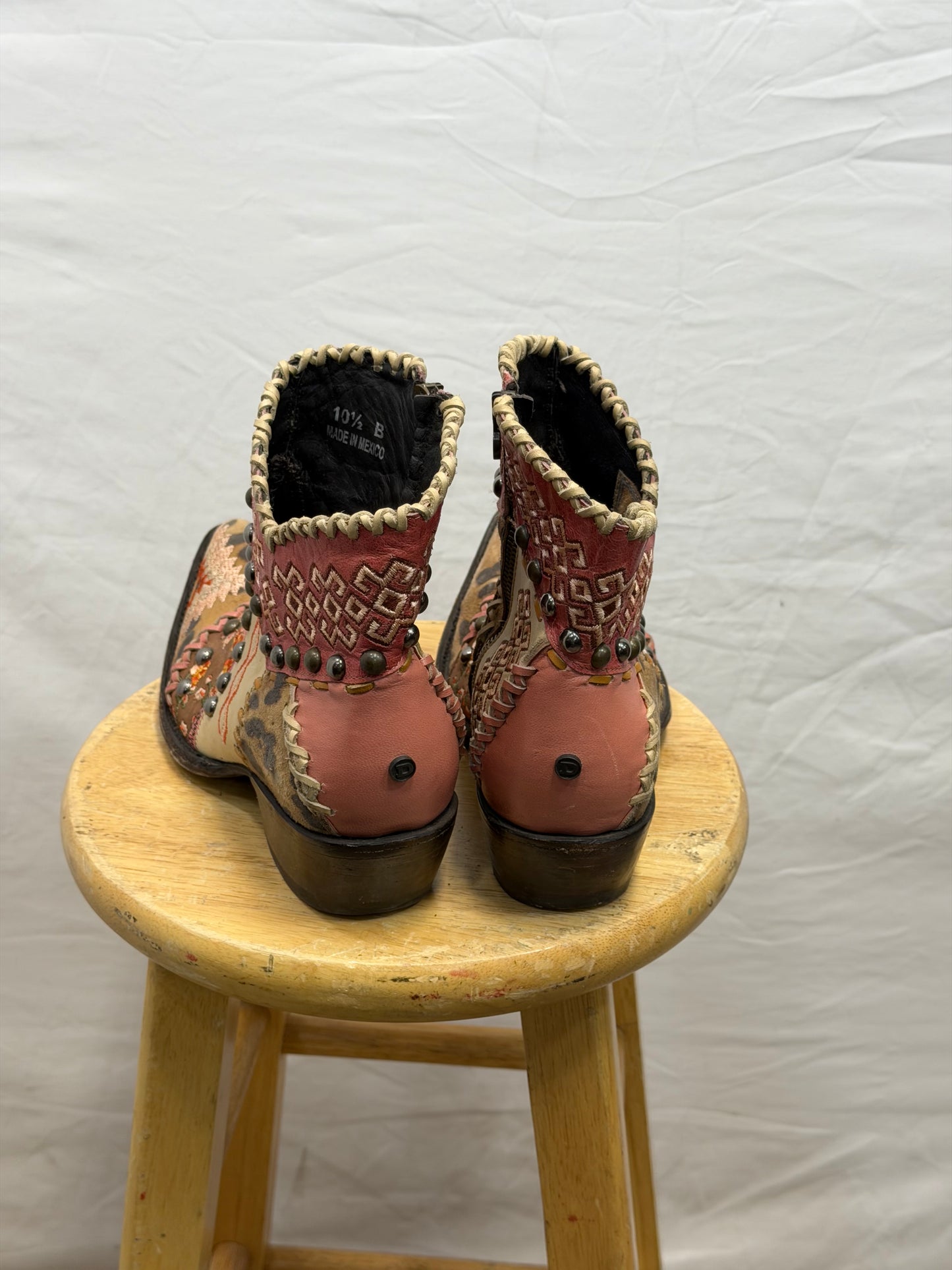 CF47-12 PINK PATCHWORK BOOTIE 10.5
