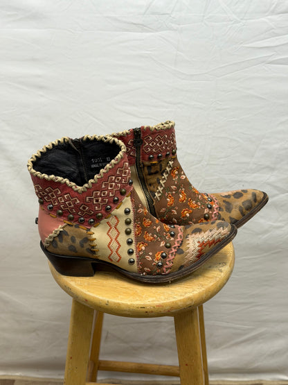 CF47-12 PINK PATCHWORK BOOTIE 10.5