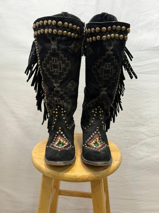 CF47-14 TALL BLACK/BEADED BOOT 10