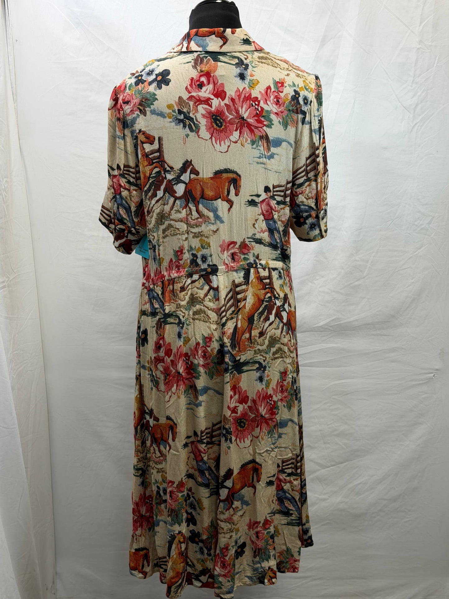 CF47-16 HORSE FLORAL DRESS L