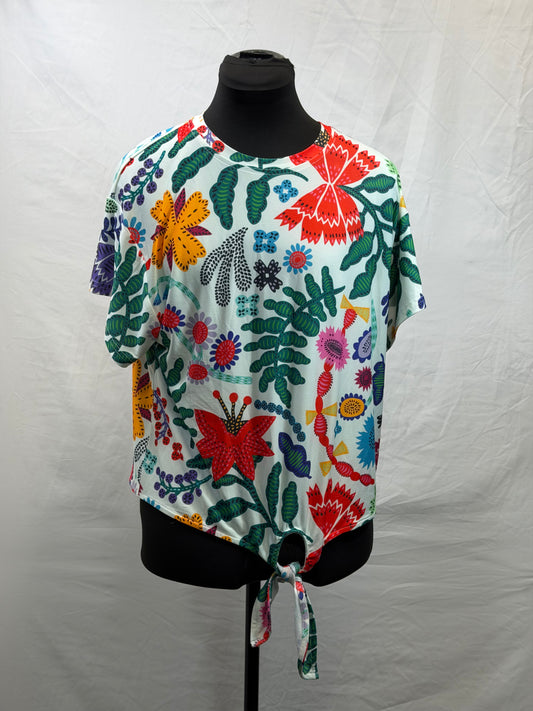 CF47-28 BRIGHT FLORAL TOP L