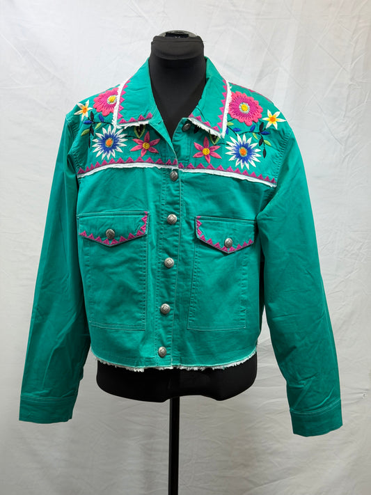 CF47-29 GREEN FLORAL JACKET XL