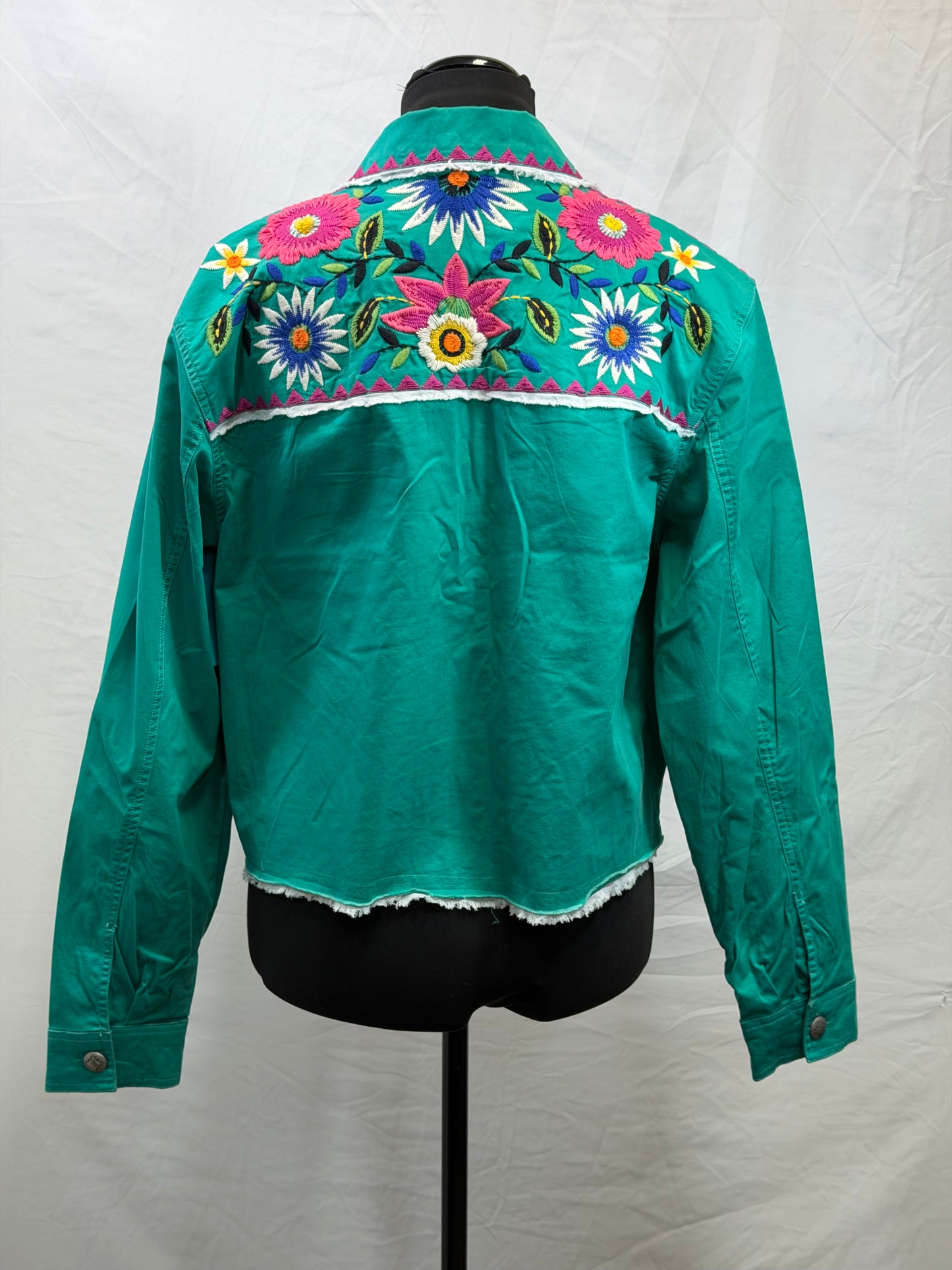 CF47-29 GREEN FLORAL JACKET XL