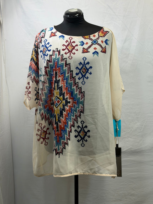 CF105-48 CREAM SHEAR TOP