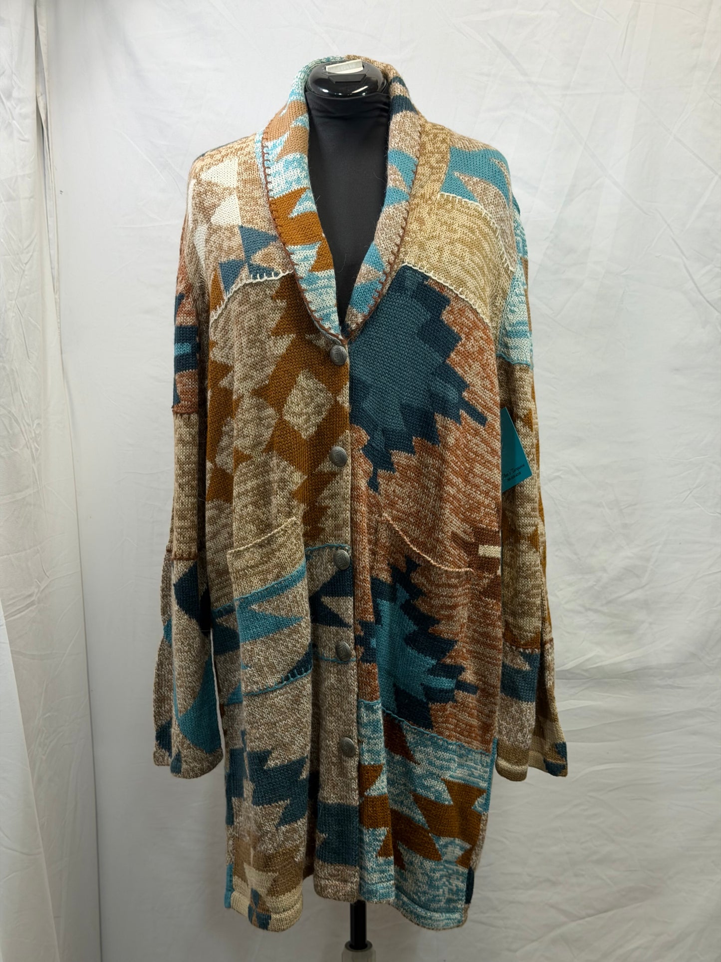 CF105-54 TAN/BLUE SWEATER 2X
