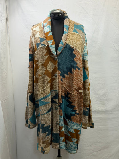 CF105-54 TAN/BLUE SWEATER 2X