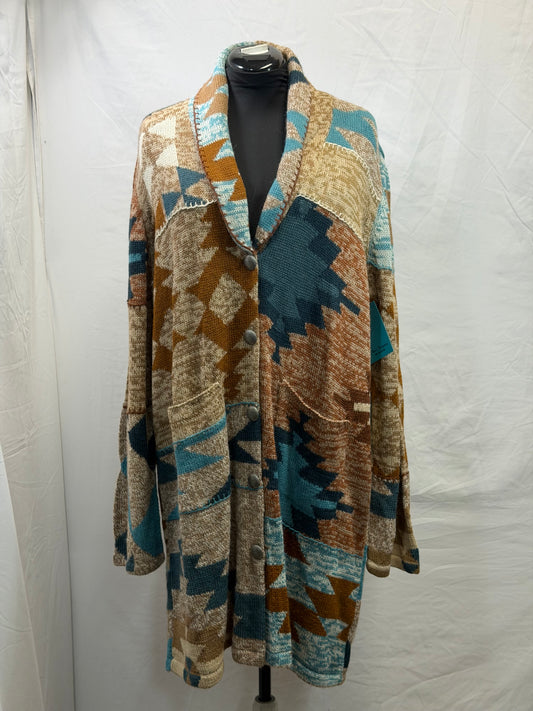 CF105-54 TAN/BLUE SWEATER 2X