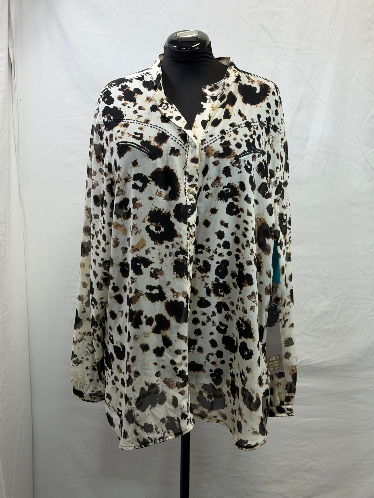 CF105-55 SPOTTED BLOUSE 2X