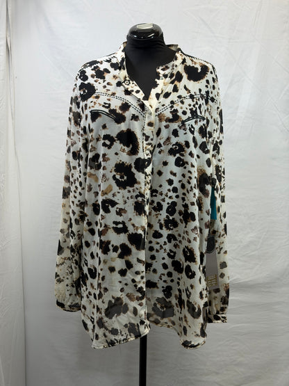 CF105-55 SPOTTED BLOUSE 2X