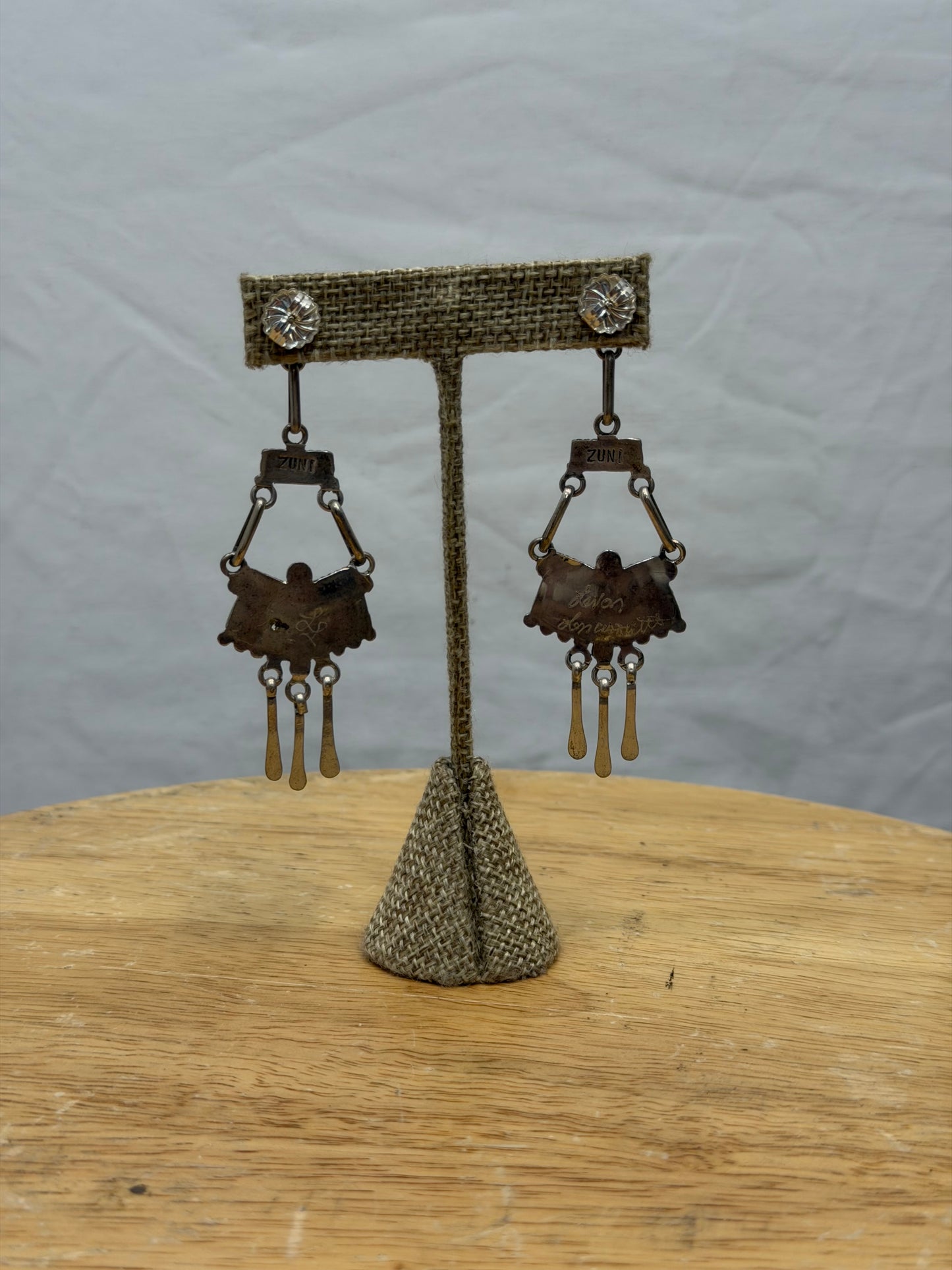 CF105-69 SIGNED ZUNI EARRINGS