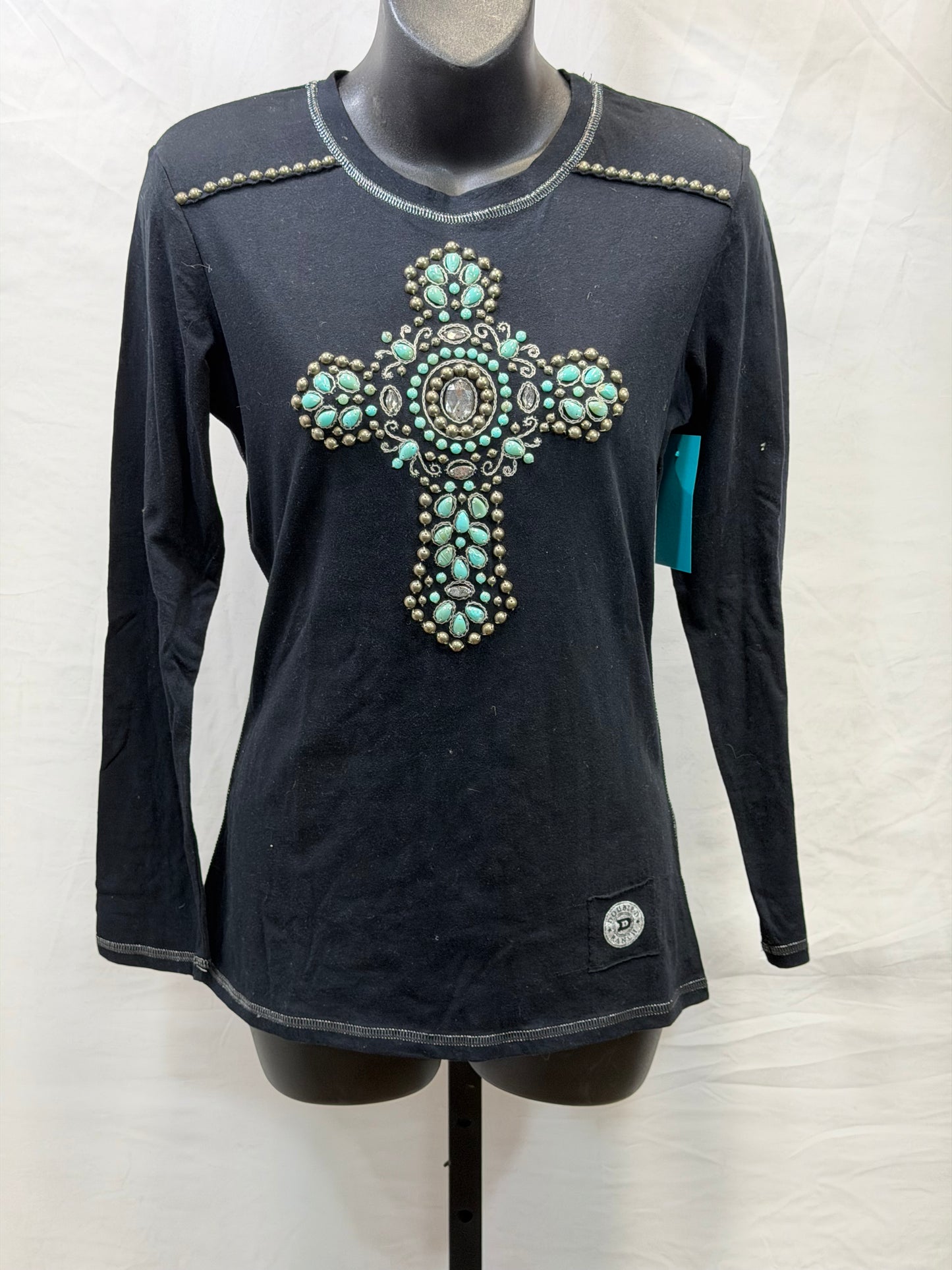 CF107-56 TURQ CROSS TOP XS