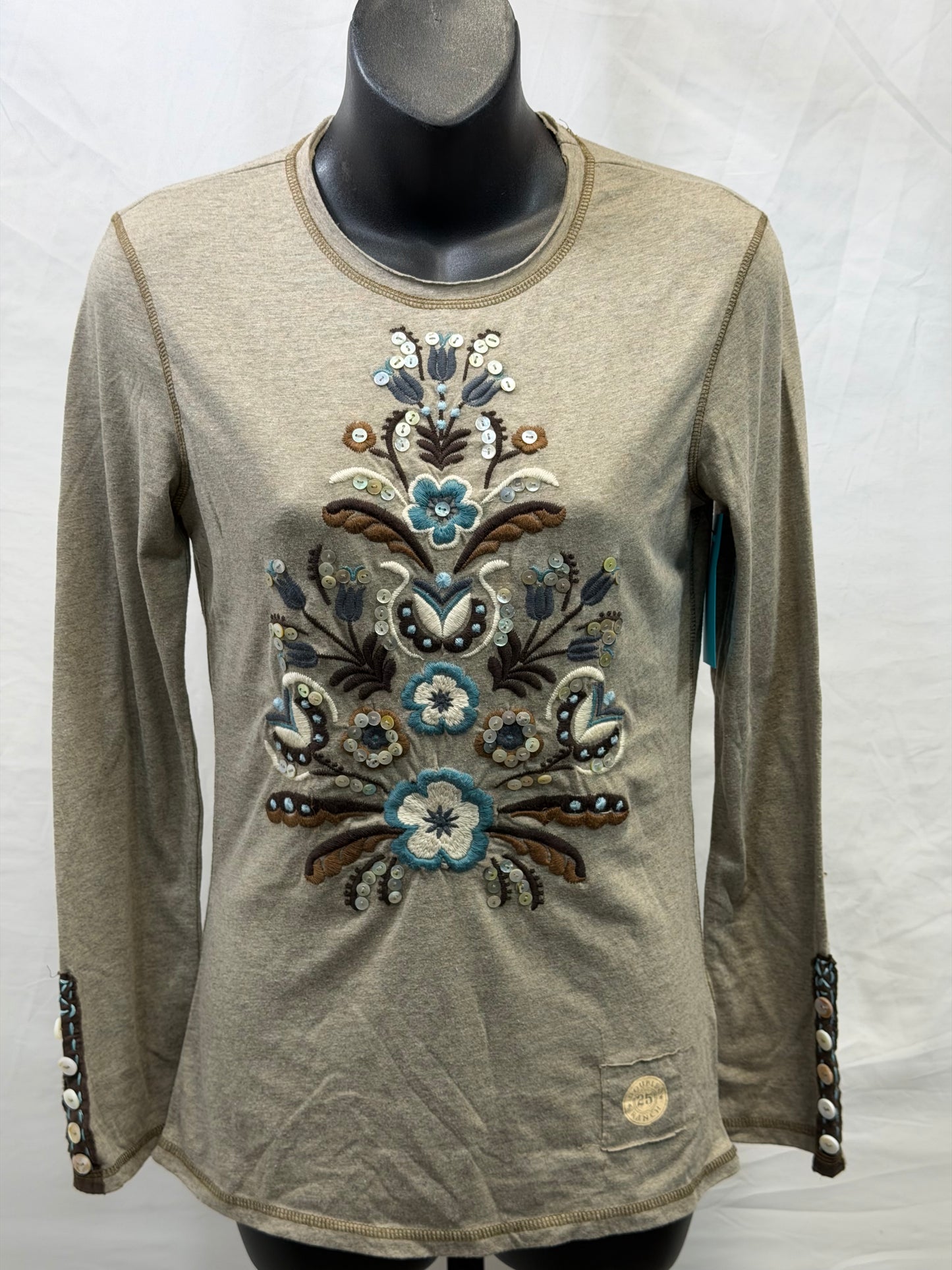 CF107-78 TINY BUTTONS TOP XS