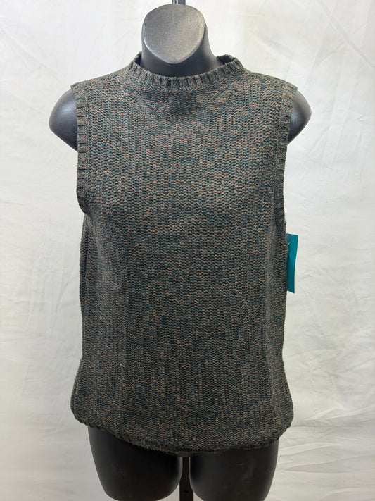 CF107-86 TURQ/BRN SWEATER VEST XS