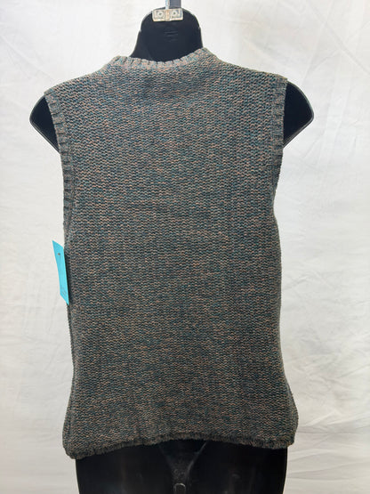 CF107-86 TURQ/BRN SWEATER VEST XS
