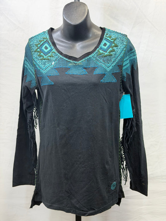 CF107-89 BLK/TURQ TOP M