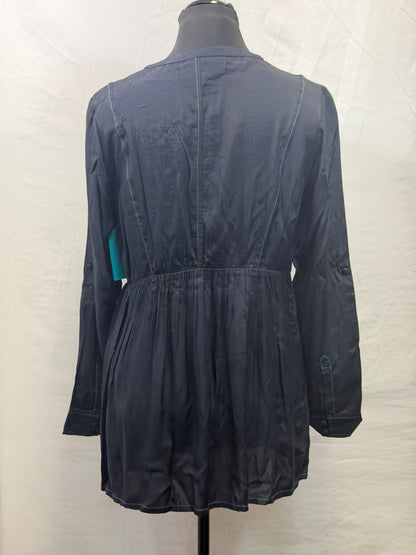 CF107-103 TUNIC W/RUST AND TURQ FRONT S