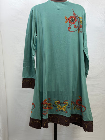 CF107-113 SAGE/BRN DRESS L