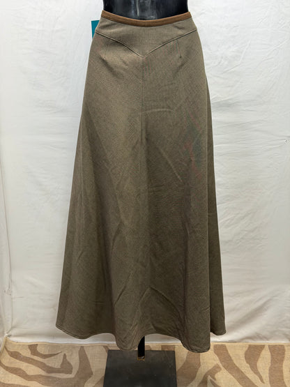 CF107-122 BROWN SKIRT W SUEDE TRIM 8