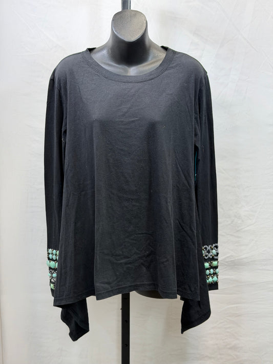 CF107-127 TURQ SLEEVE TOP S