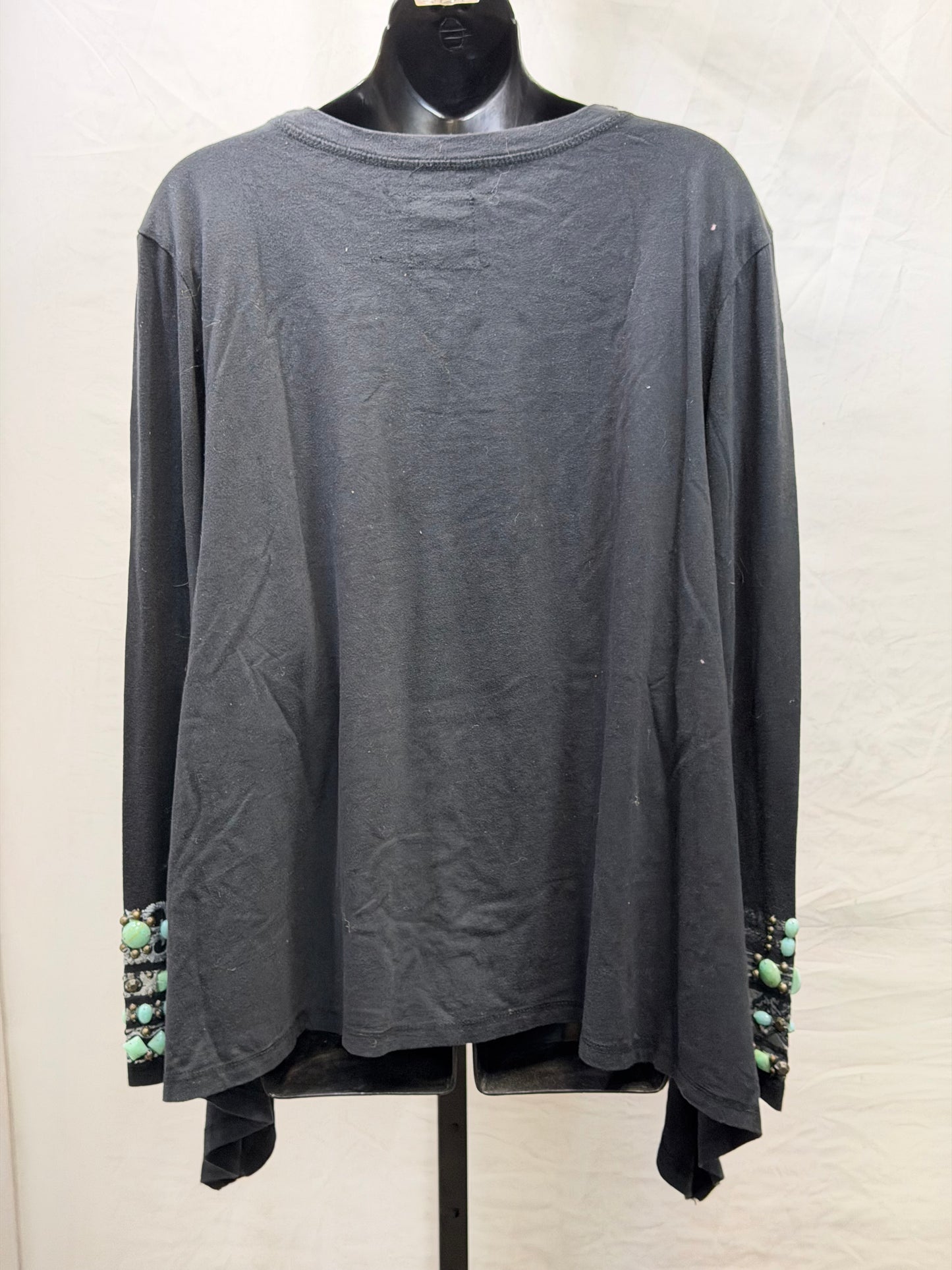 CF107-127 TURQ SLEEVE TOP S