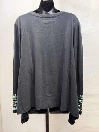 CF107-127 TURQ SLEEVE TOP S