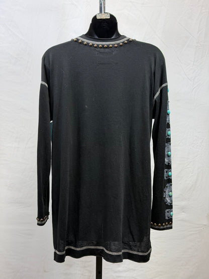 CF55-84 CONCHO SLEEVE TOP XS