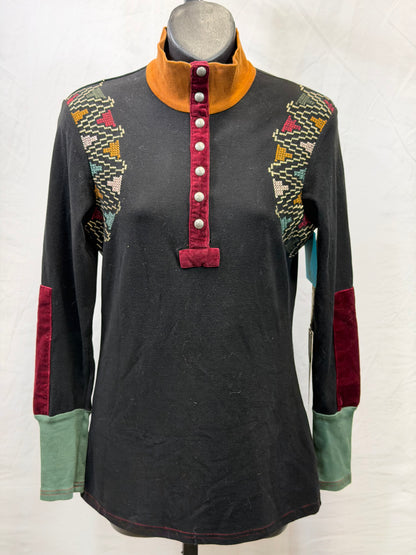 CF55-85 VELVET TRIMMED HENLEY XS
