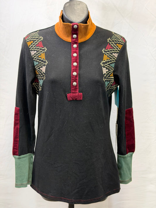 CF55-85 VELVET TRIMMED HENLEY XS
