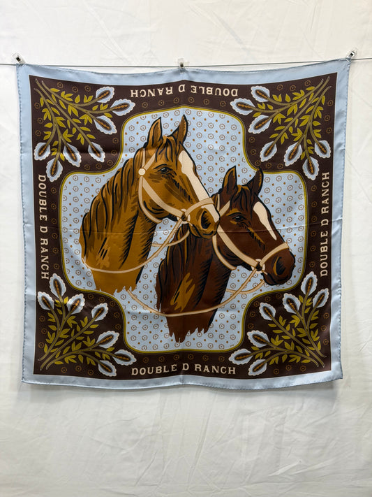 CF55-98 DOUBLE HORSE SCARF 25X25