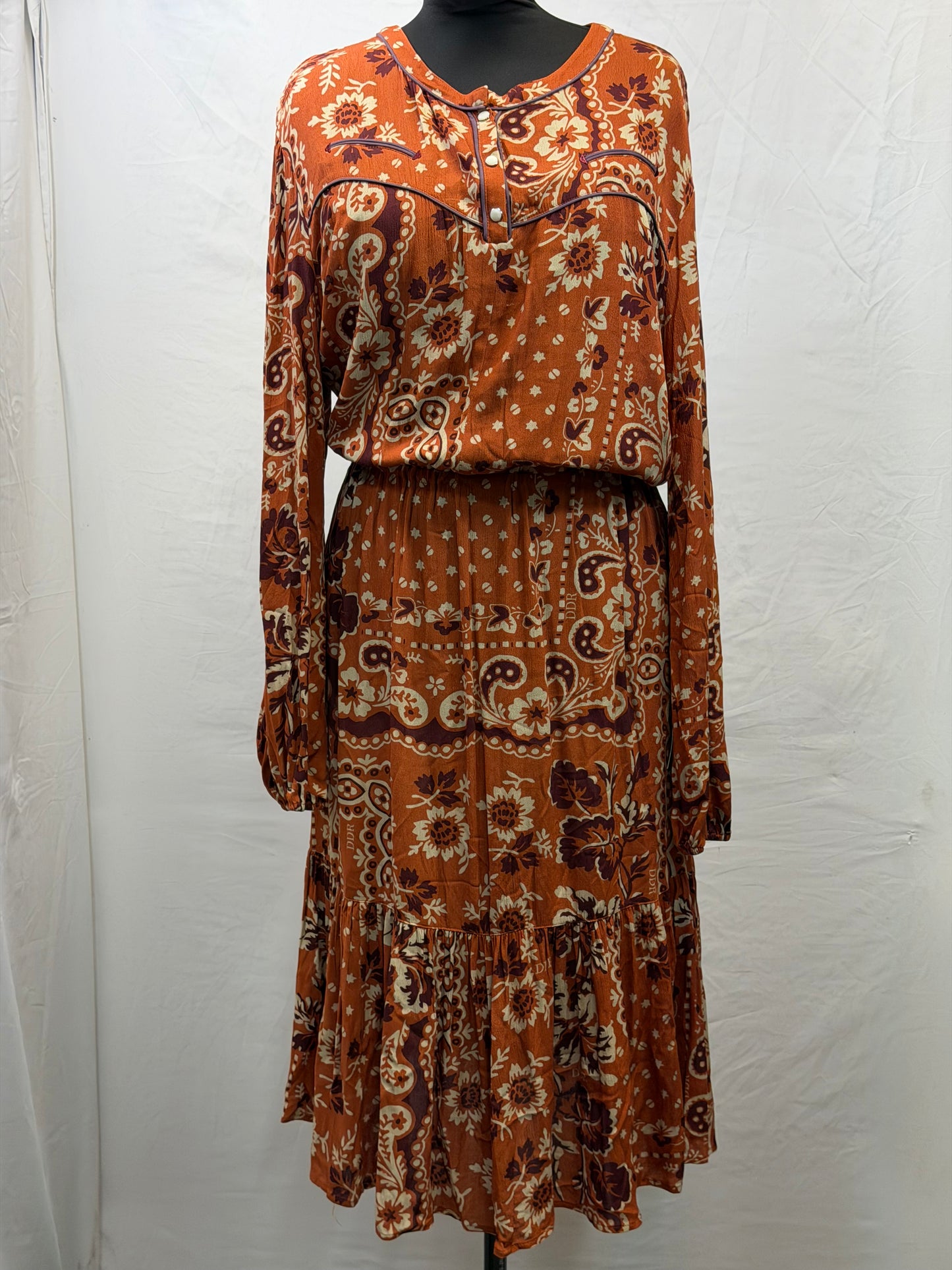 CF105-97 ORANGE BANDANA DRESS 2X
