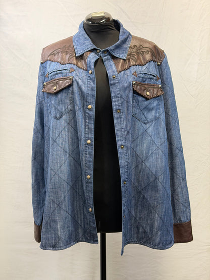CF72-6 DENIM QUILTED WORKSHIRT 2X