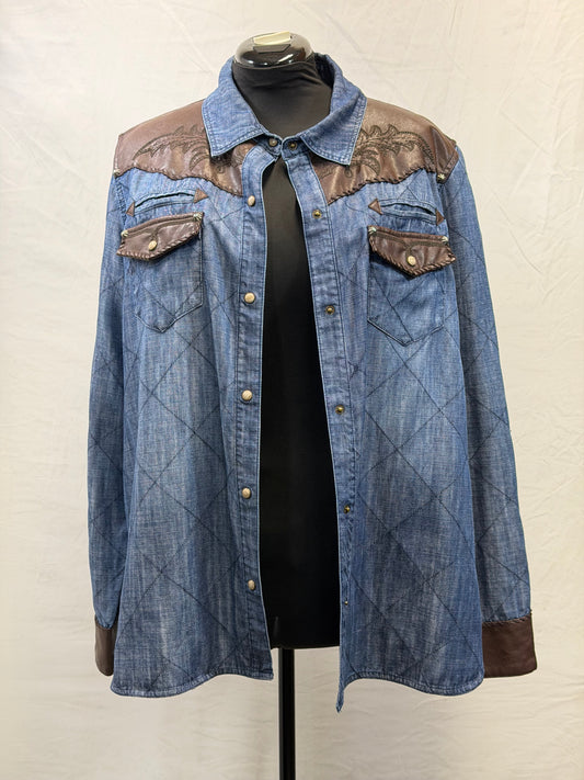 CF72-6 DENIM QUILTED WORKSHIRT 2X