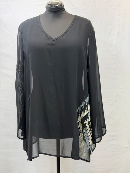 CF59-62 SHEAR V NECK TUNIC 2X