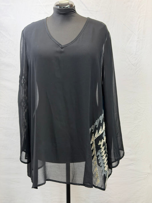 CF59-62 SHEAR V NECK TUNIC 2X