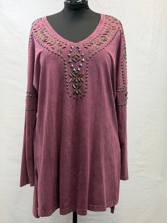 CF59-59 RASPBERRY TUNIC 1X