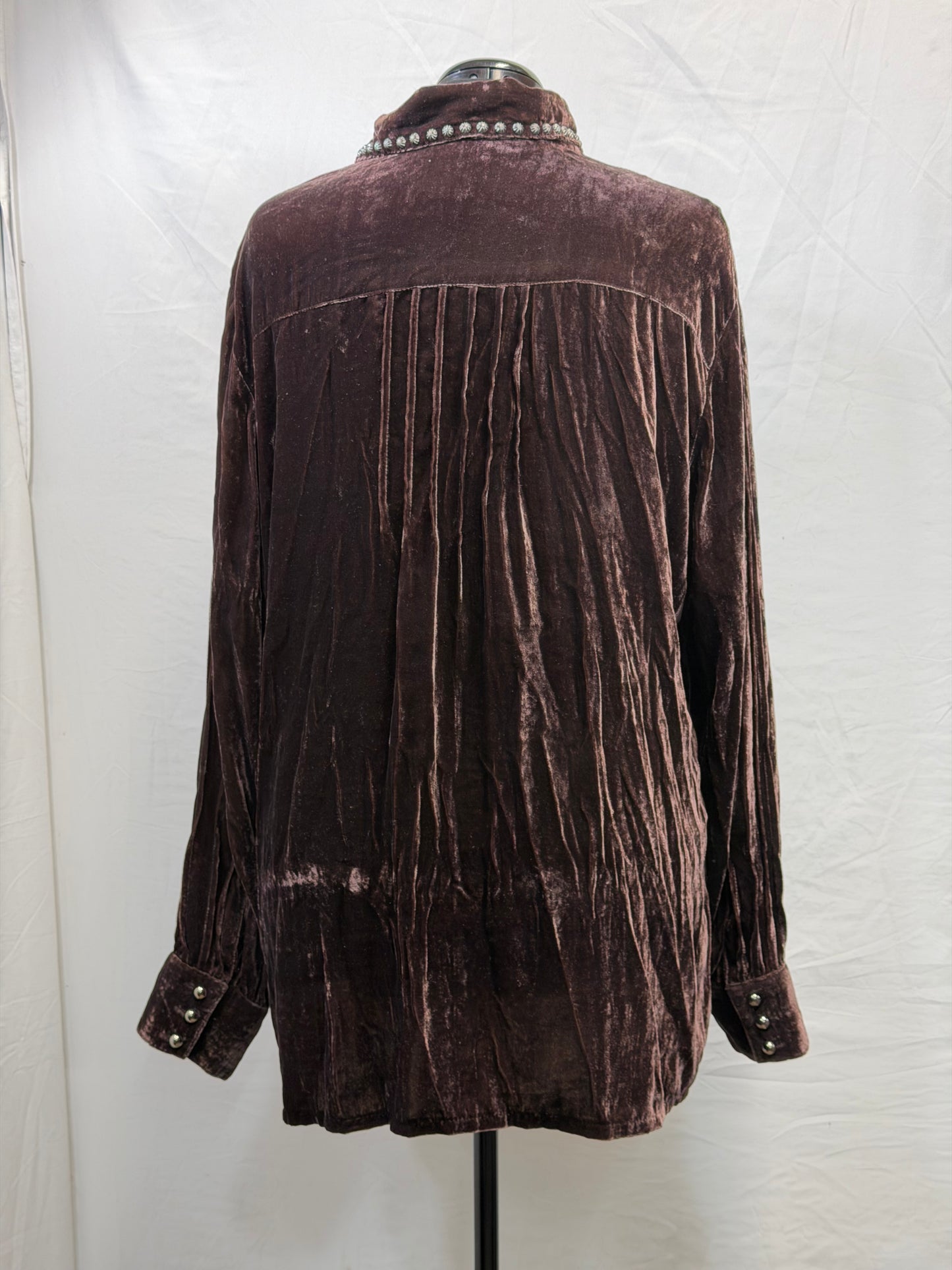CF105-100 BROWN VELVET TUNIC 2X