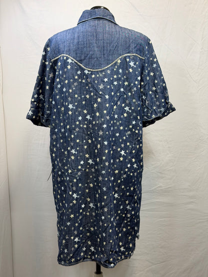CF105-108 DENIM STAR DRESS 2X