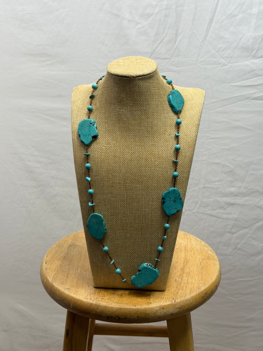 CF105-122 5 SLAB TURQ NECKALCE