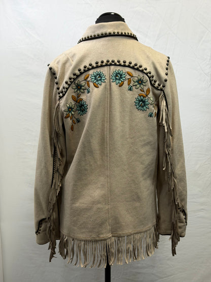 CF47-36 JACKET W/ TURQ/YELLOW FLOWERS M