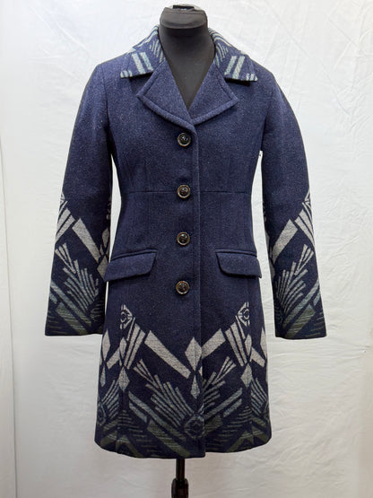 CF47-37 NAVY PENDELTON WOOL COAT S