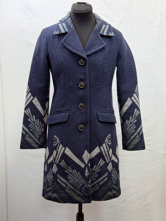 CF47-37 NAVY PENDELTON WOOL COAT S