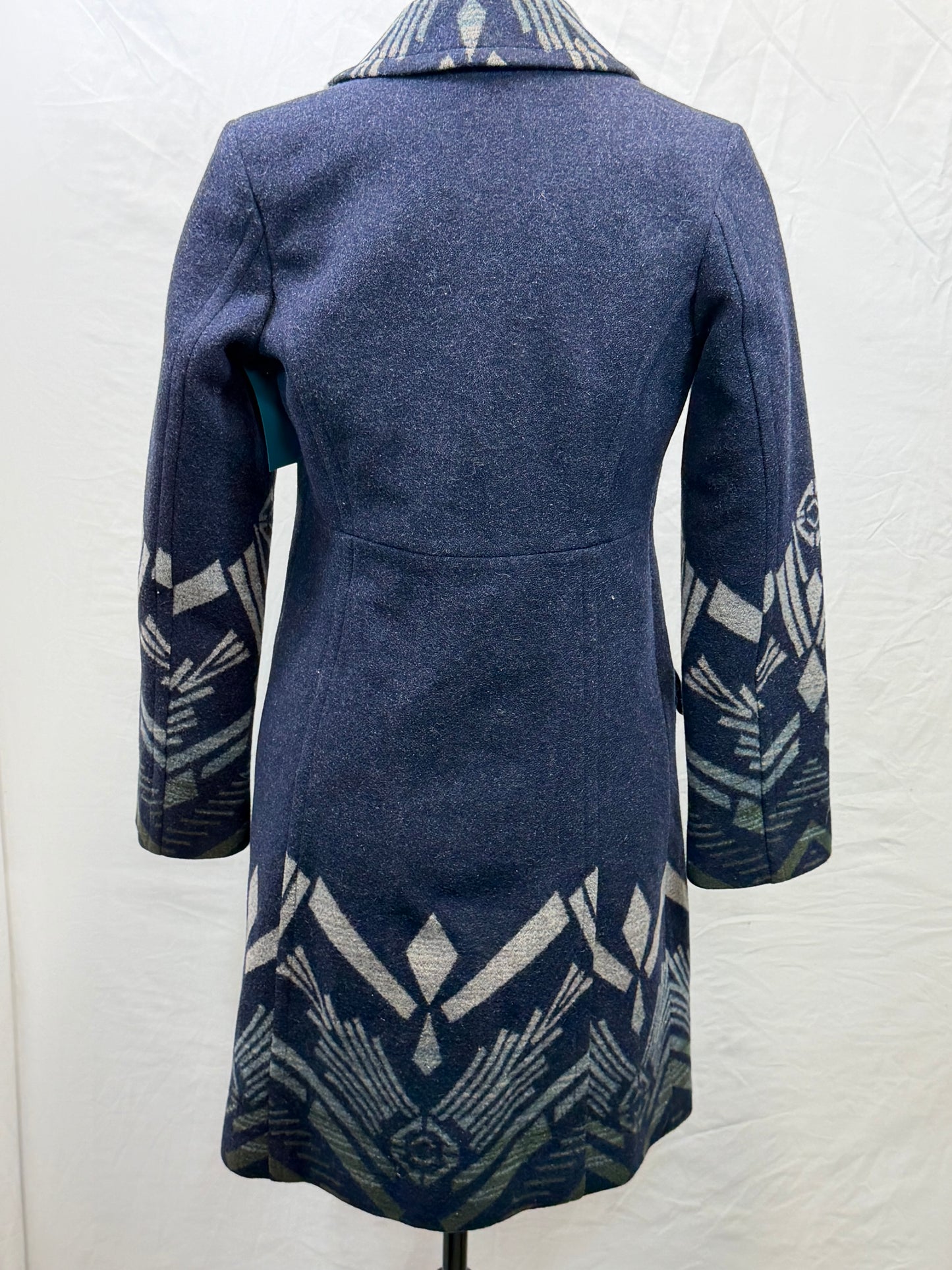 CF47-37 NAVY PENDELTON WOOL COAT S