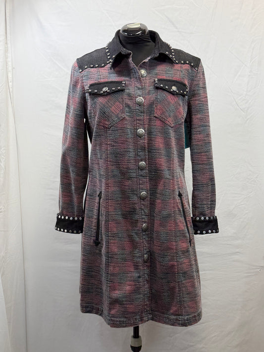 CF47-43 BLK/RASPBERRY PLAID JACKET L