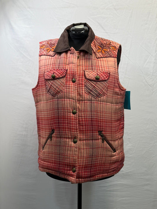CF47-42 PLAID PUFFY VEST XL