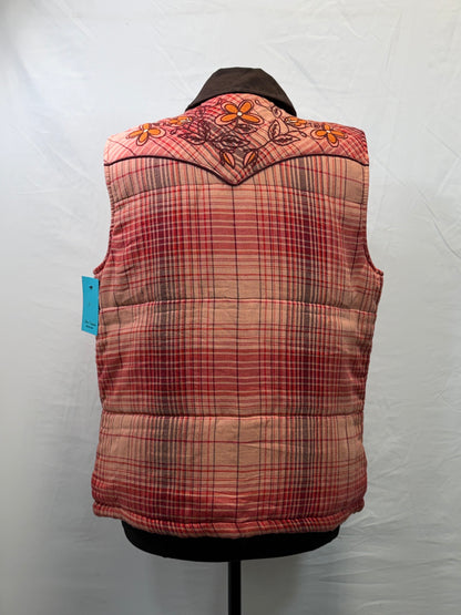 CF47-42 PLAID PUFFY VEST XL
