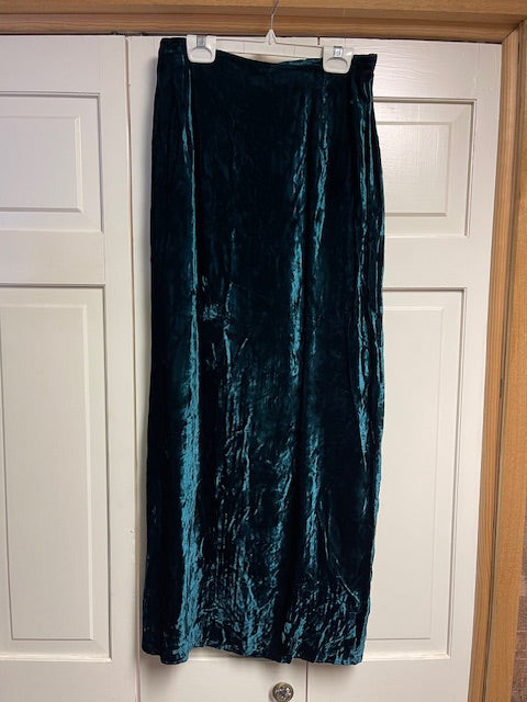 CF21-7 VELVET SKIRT-TEAL-MED