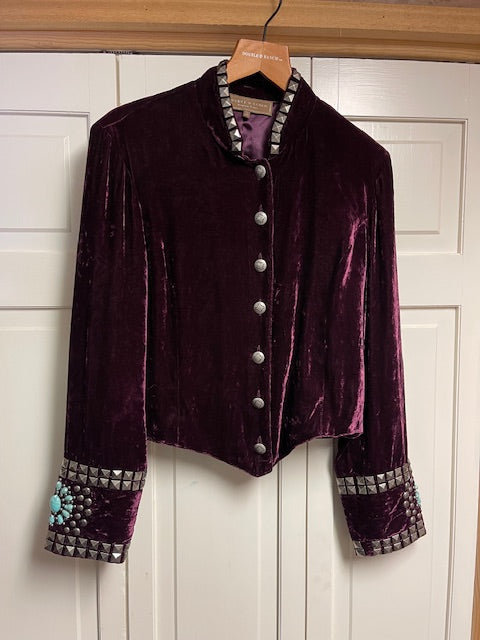 CF21-9 GRAPE VELVET JKT W/STUDS & TURQ-MED