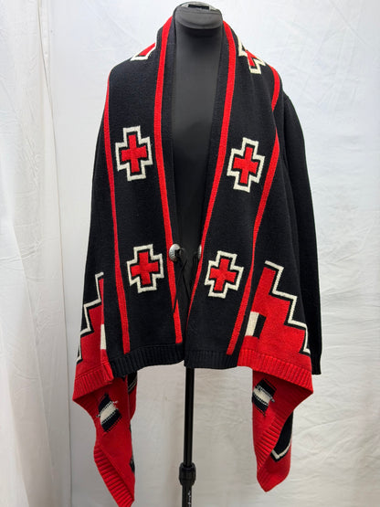 CF110-34 ROJA BLK/RED CARDIGAN L