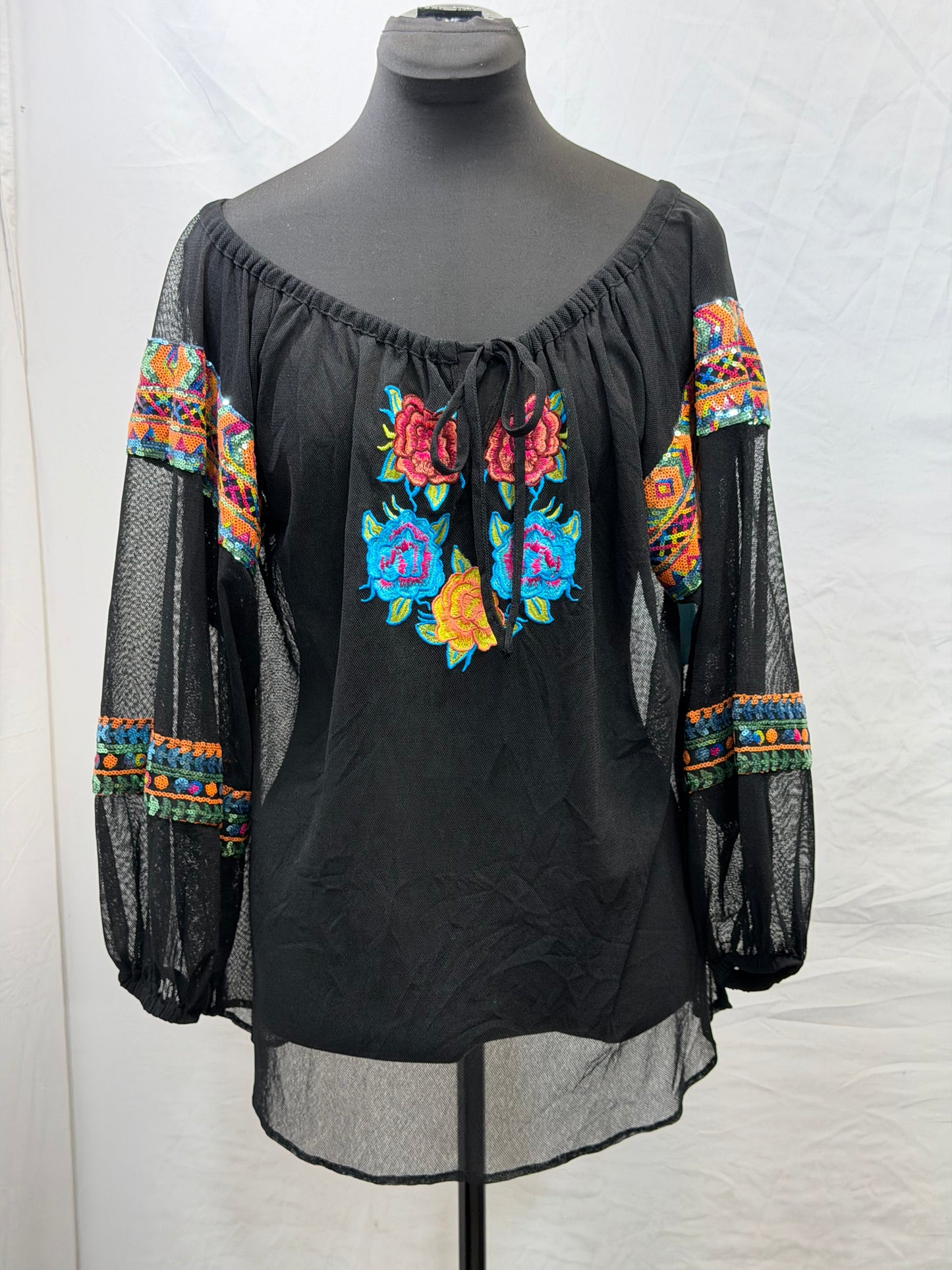 CF110-23 ROJA FLORAL/SEQ TOP M