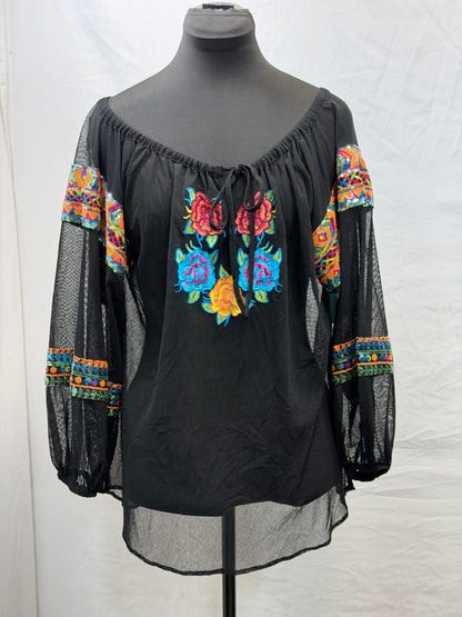 CF110-23 ROJA FLORAL/SEQ TOP M